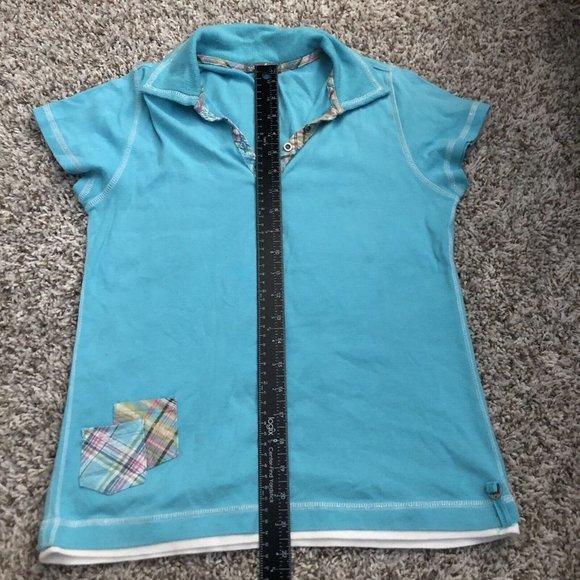Natalie & me weekend polo Collar Size Small Colorful Small Pocket Details Blue - Picture 9 of 9